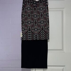 Aeropostale Flower pattern and Black Pencil Skirt